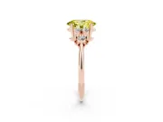 Oval Cluster Accent Engagement Ring Setting for a Fancy Yellow Lab-Grown Diamond | Rose Gold