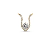 Round Lab-Grown Diamond Open Pavé Frame Pendant Necklace | Pointed U Frame | Yellow Gold
