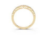 Round Diamond Classic Prong Eternity Band Set in Yellow gold with Continuous Row