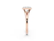 Radiant Cut Bezel Solitaire Engagement Ring Setting | V Split Shank | Rose Gold