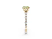 Cushion Cut Pavé Engagement Ring Setting for a Fancy Yellow Lab-Grown Diamond | Alternating Accents | Yellow Gold