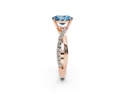 Oval Crossover Engagement Ring Setting for a Fancy Blue Lab-Grown Diamond | Rose Gold