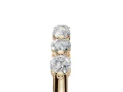 Round Lab-Grown Diamond Half Eternity Wedding Band | Raised Round Heads | Yellow Gold