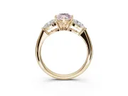 Marquise 3-Stone Engagement Ring Setting for a Fancy Pink Lab-Grown Diamond | Yellow Gold