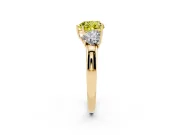 Heart-Shaped Three Stone Engagement Ring Setting for a Fancy Yellow Lab-Grown Diamond | Yellow Gold - Design NV-24844