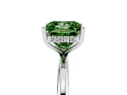 Fancy Green Princess Cut Diamond Solitaire Engagement Ring Set in Silver with Prong Setting and Polished Band