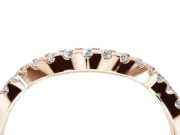 Round Lab-Grown Diamond Pavé Curved Wedding Band | Micro Prong Set | Rose Gold