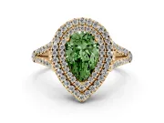 Pear-Shaped Halo Engagement Ring Setting for a Fancy Green Lab-Grown Diamond | Yellow Gold - Design NV-24799