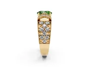 Oval Vintage Pave Engagement Ring Setting for a Fancy Green Lab-Grown Diamond | Milgrain Edges | Yellow Gold