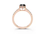 Cushion Cut Hidden Halo Engagement Ring Setting for a Black Center | Rose Gold
