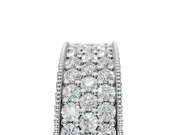 Round Lab-Grown Diamond Wide Pavé Wedding Band | Milgrain Edges | White Gold