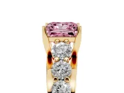 Princess Cut Engagement Ring Setting for a Fancy Pink Lab-Grown Diamond | Yellow Gold - Design NV-24645