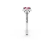 Princess Cut Floral Pavé Engagement Ring Setting for a Fancy Pink Lab-Grown Diamond | Platinum