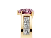 Heart-Shaped Channel-Set Engagement Ring Setting for a Fancy Pink Lab-Grown Diamond | Yellow Gold