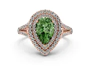 Pear-Shaped Halo Engagement Ring Setting for a Fancy Green Lab-Grown Diamond | Rose Gold - Design NV-24799
