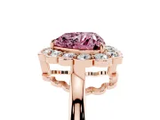 Heart-Shaped Scalloped Cluster Halo Engagement Ring Setting for a Fancy Pink Lab-Grown Diamond | Plain Band | Rose Gold