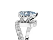 Pear-Shaped Bypass Pavé Engagement Ring Setting for a Fancy Blue Lab-Grown Diamond | White Gold