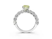 Cushion Cut Engagement Ring Setting for a Fancy Yellow Lab-Grown Diamond | White Gold - Design NV-24455