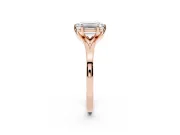 Emerald Cut Split Shank Solitaire Engagement Ring Setting | Plain Polished | Rose Gold