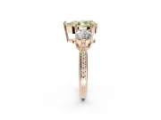 Pear-Shaped Three Stone Engagement Ring Setting for a Fancy Yellow Lab-Grown Diamond | Tapered Pave Band | Rose Gold