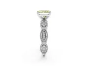 Radiant Cut Vintage Engagement Ring Setting for a Fancy Yellow Lab-Grown Diamond | Graduated Stations | Platinum