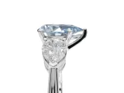 Pear-Shaped 3-Stone Engagement Ring Setting for a Fancy Blue Lab-Grown Diamond | White Gold