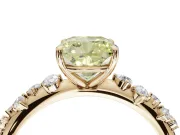 Cushion Cut Graduated Solitaire Engagement Ring Setting for a Fancy Yellow Lab-Grown Diamond | Yellow Gold