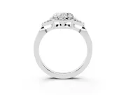Heart-Shaped Milgrain Frame Engagement Ring Setting | Accent Clusters | White Gold