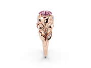 Round Leaf Bypass Engagement Ring Setting for a Fancy Pink Lab-Grown Diamond | Rose Gold