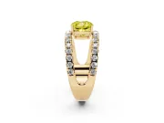 Cushion Cut Pavé Engagement Ring Setting for a Fancy Yellow Lab-Grown Diamond | Yellow Gold - Design NV-24679