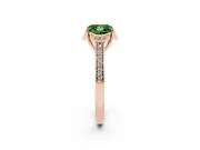 Princess Cut Floral Pavé Engagement Ring Setting for a Fancy Green Lab-Grown Diamond | Rose Gold