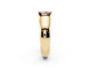 Radiant Cut Half Bezel Solitaire Engagement Ring Setting for a Fancy Pink Lab-Grown Diamond | Wide Band | Yellow Gold