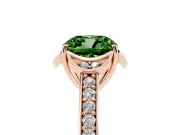 Cushion Cut Floral Pavé Engagement Ring Setting for a Fancy Green Lab-Grown Diamond | Rose Gold