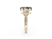 Fancy Black Marquise Lab-Grown Diamond Three-Stone Ring Set in Yellow Gold with Channel-Set Band and Prong Setting