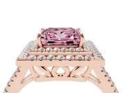 Princess Cut Halo Engagement Ring Setting for a Fancy Pink Lab-Grown Diamond | Rose Gold - Design NV-24799