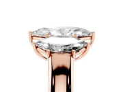 Marquise Three Stone Engagement Ring Setting | Touching Side Stones | Rose Gold
