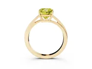 Fancy Yellow Princess Cut Diamond Solitaire Twist Band Ring Set in Yellow gold with Prong Setting