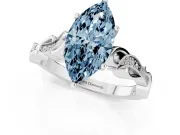 Marquise Vine Engagement Ring Setting for a Fancy Blue Lab-Grown Diamond | Platinum