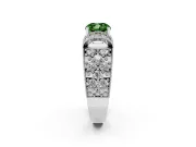 Cushion Cut Vintage Pave Engagement Ring Setting for a Fancy Green Lab-Grown Diamond | Milgrain Edges | Platinum