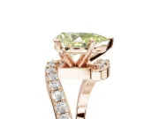 Pear-Shaped Bypass Pavé Engagement Ring Setting for a Fancy Yellow Lab-Grown Diamond | Rose Gold