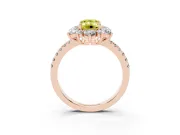 Emerald Cut Star Floral Halo Engagement Ring Setting for a Fancy Yellow Lab-Grown Diamond | Rose Gold