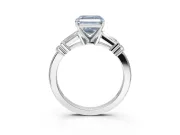 Asscher Cut Tapered Baguette Engagement Ring Setting for a Fancy Blue Lab-Grown Diamond | Platinum