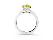 Round Pave Solitaire Engagement Ring Setting for a Fancy Yellow Lab-Grown Diamond | Sweeping Shoulders | White Gold