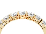 Oval Lab-Grown Diamond Half Eternity Band | Shared Prongs | Yellow Gold