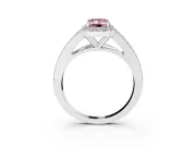 Emerald Cut Split Shank Halo Engagement Ring Setting for a Fancy Pink Lab-Grown Diamond | White Gold