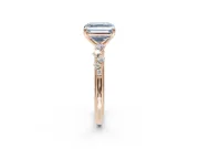 Asscher Cut Graduated Solitaire Engagement Ring Setting for a Fancy Blue Lab-Grown Diamond | Rose Gold