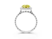 Round Rope Halo Engagement Ring Setting for a Fancy Yellow Lab-Grown Diamond | Sterling Silver