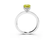 Radiant Cut Engagement Ring Setting for a Fancy Yellow Lab-Grown Diamond | Hidden Halo | White Gold