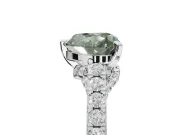 Heart-Shaped Pavé Solitaire Engagement Ring Setting for a Fancy Green Lab-Grown Diamond | Crossover Gallery | Platinum