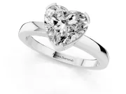Heart-Shaped Solitaire Engagement Ring Setting | Flat Tab Prongs | Platinum